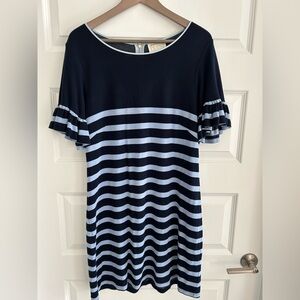Sail to Sable Ruffle Sleeve Dress Blue Size L